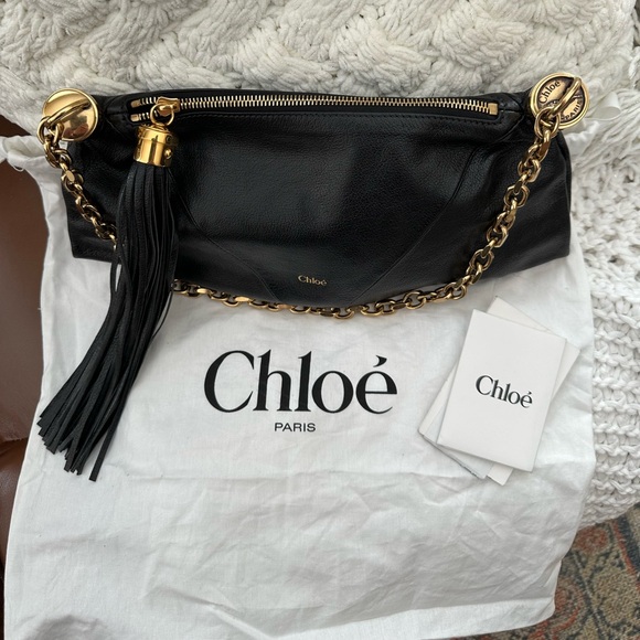 Chloé Small Foulard Shoulder Bag in Black - New with Tags - Picture 3 of 8